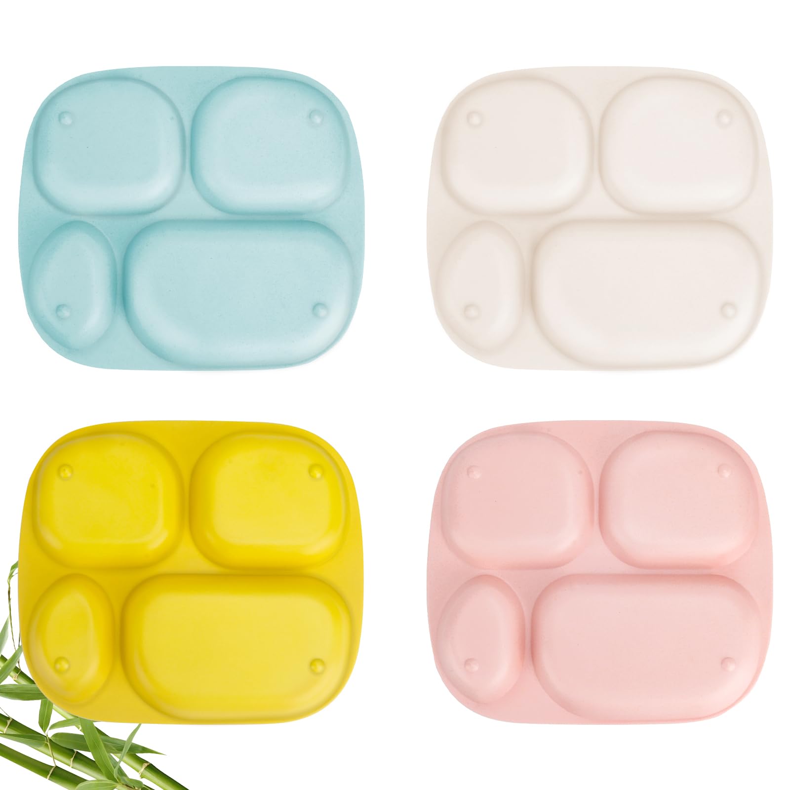 Shopwithgreen bamboo divided plates color-varieties option to match kitchen decor.