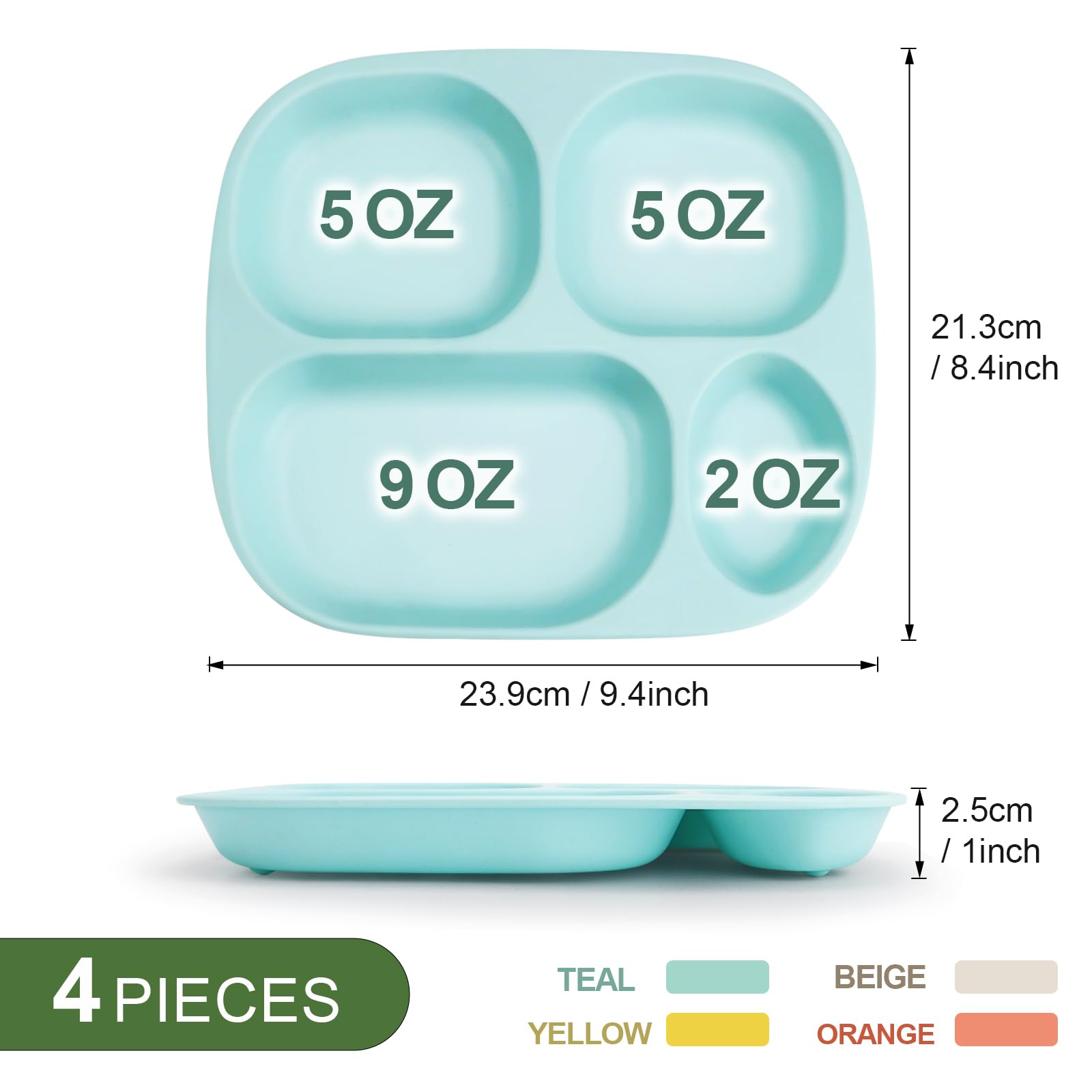 Shopwithgreen bamboo divided plates outdoor picnic-ready for on-the-go meals.