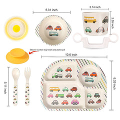 shopwithgreen bamboo kids dinnerware bowl provides easy-grip use for toddlers.
