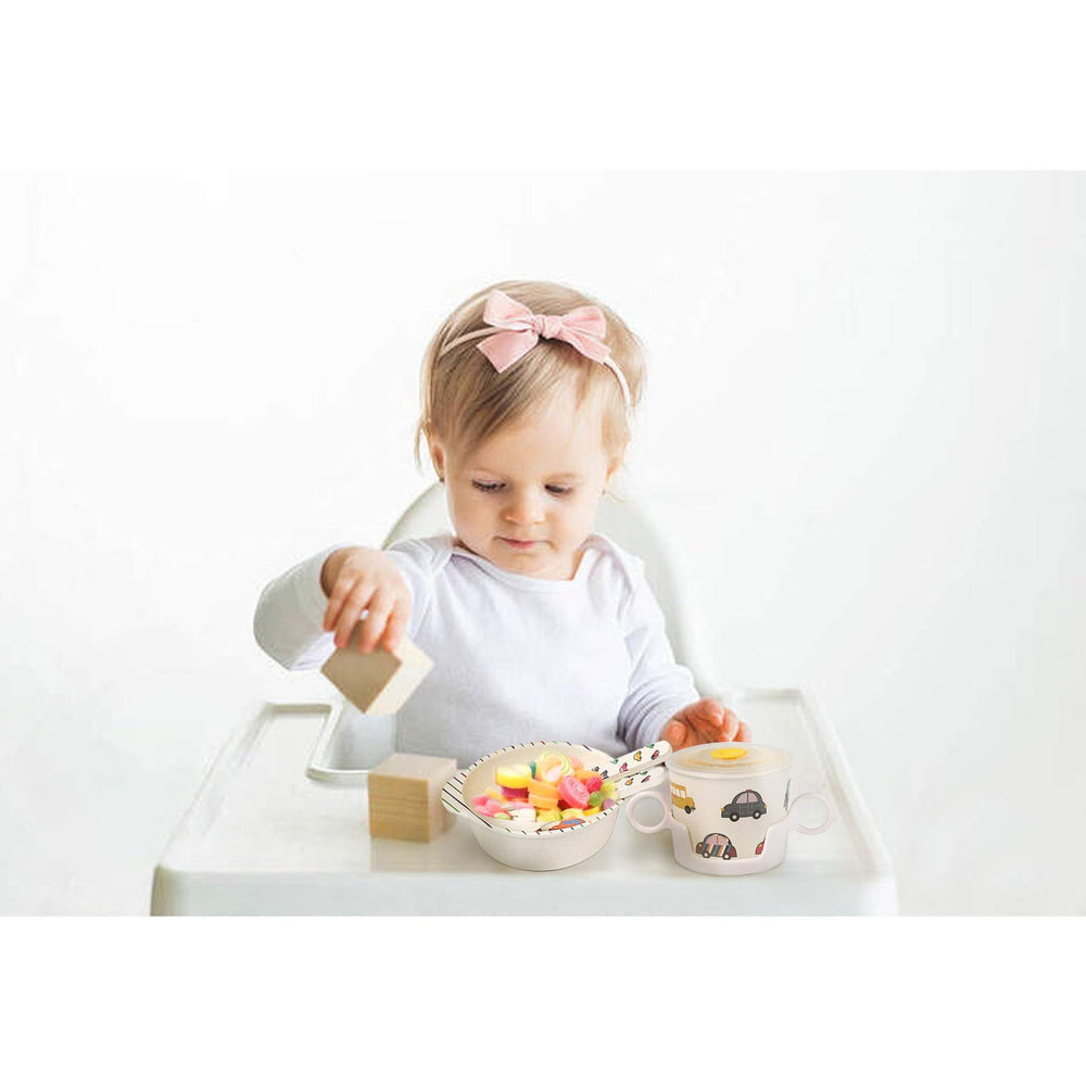 shopwithgreen bamboo kids dinnerware assorted cartoon colors engage little eaters.