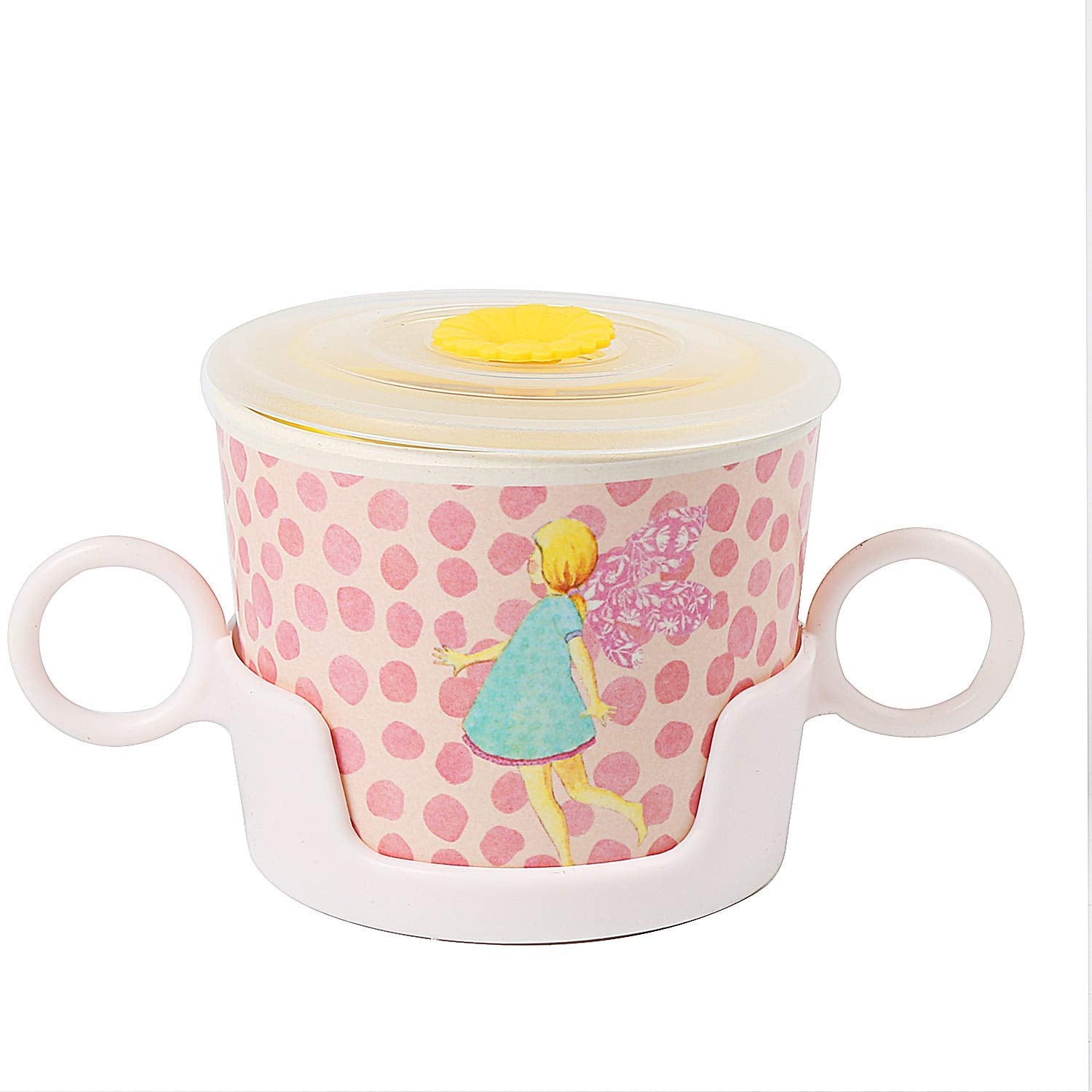 Shopwithgreen bamboo kids dinnerware cup-holder—secure grip to prevent spills