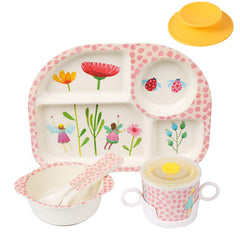Shopwithgreen bamboo kids dinnerware plate—durable, BPA-free for mess-free meals