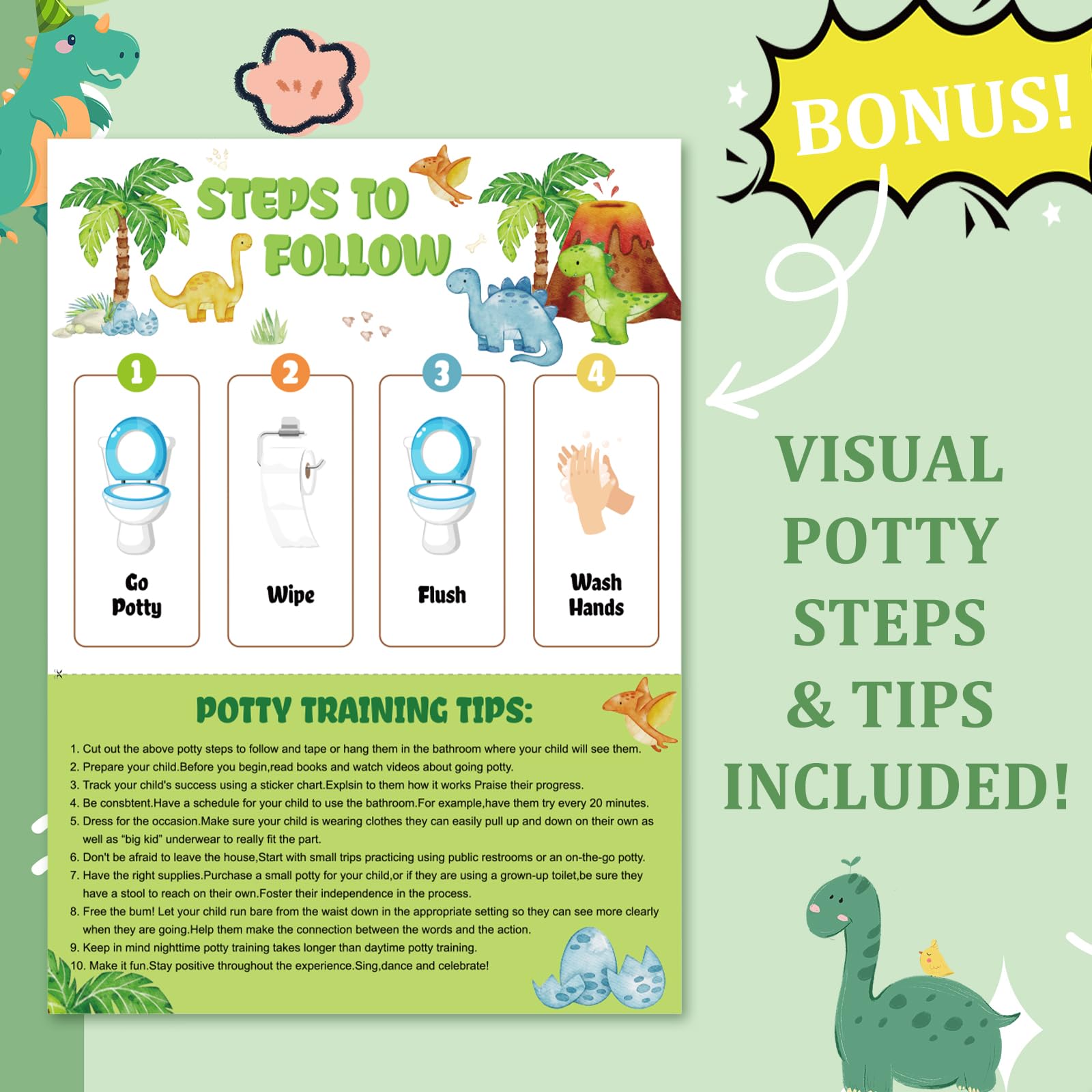 Shouqiuzhonglv potty chart girls set adds colorful incentives for little ones.