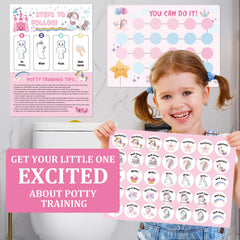 Shouqiuzhonglv unicorn potty chart poster 3 highlights milestone tracking for kids.