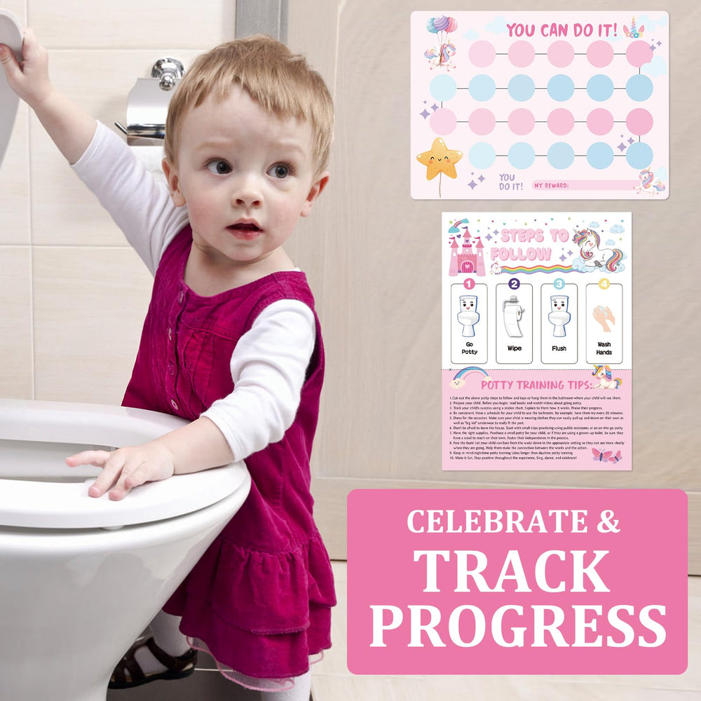 Shouqiuzhonglv unicorn potty chart poster 6 helps parents monitor progress.