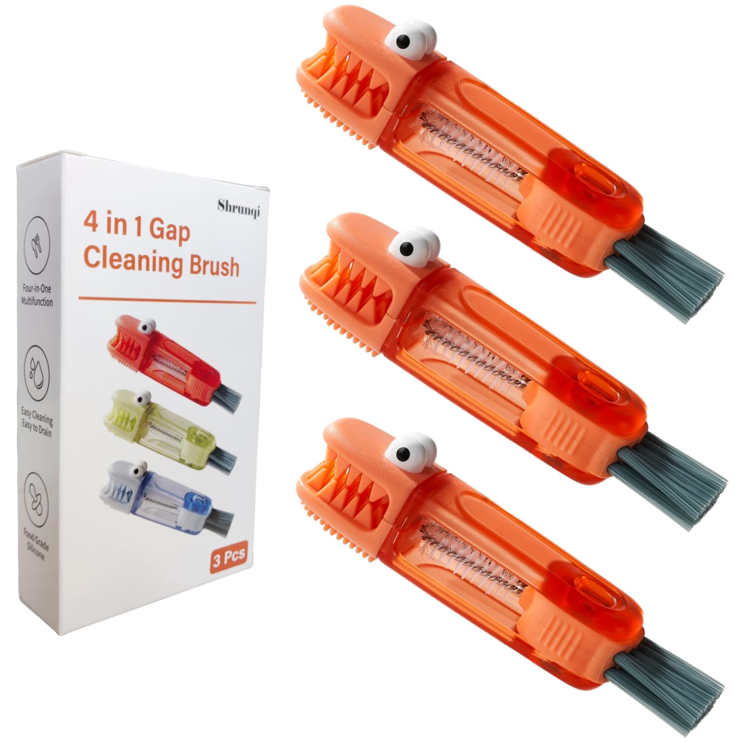 Shrunqi 4-in-1 bottle brush set cleans gaps and bottle mouths for fresher drinks