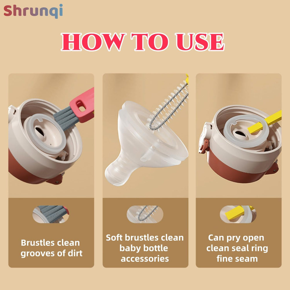 Shrunqi rotate 180-degree brush head reaches tight spots for thorough cleaning.