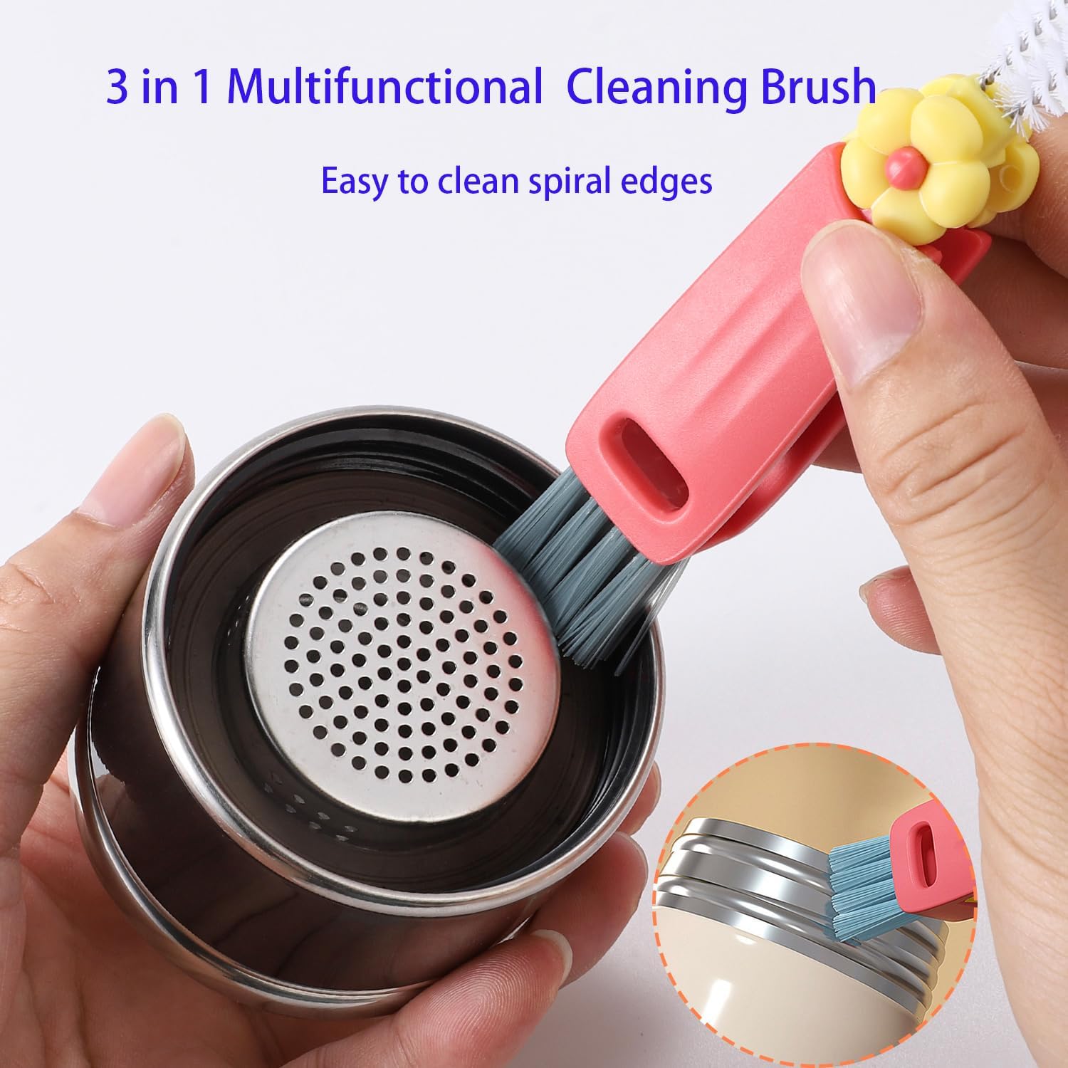 Shrunqi multi-functional cleaning tool offers flexible angles for stubborn residues.