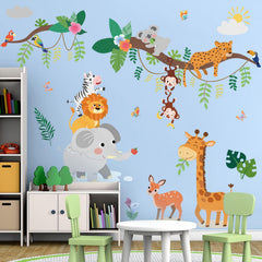 SHUCHING Jungle elephant wall decal for nursery decor and imaginative play