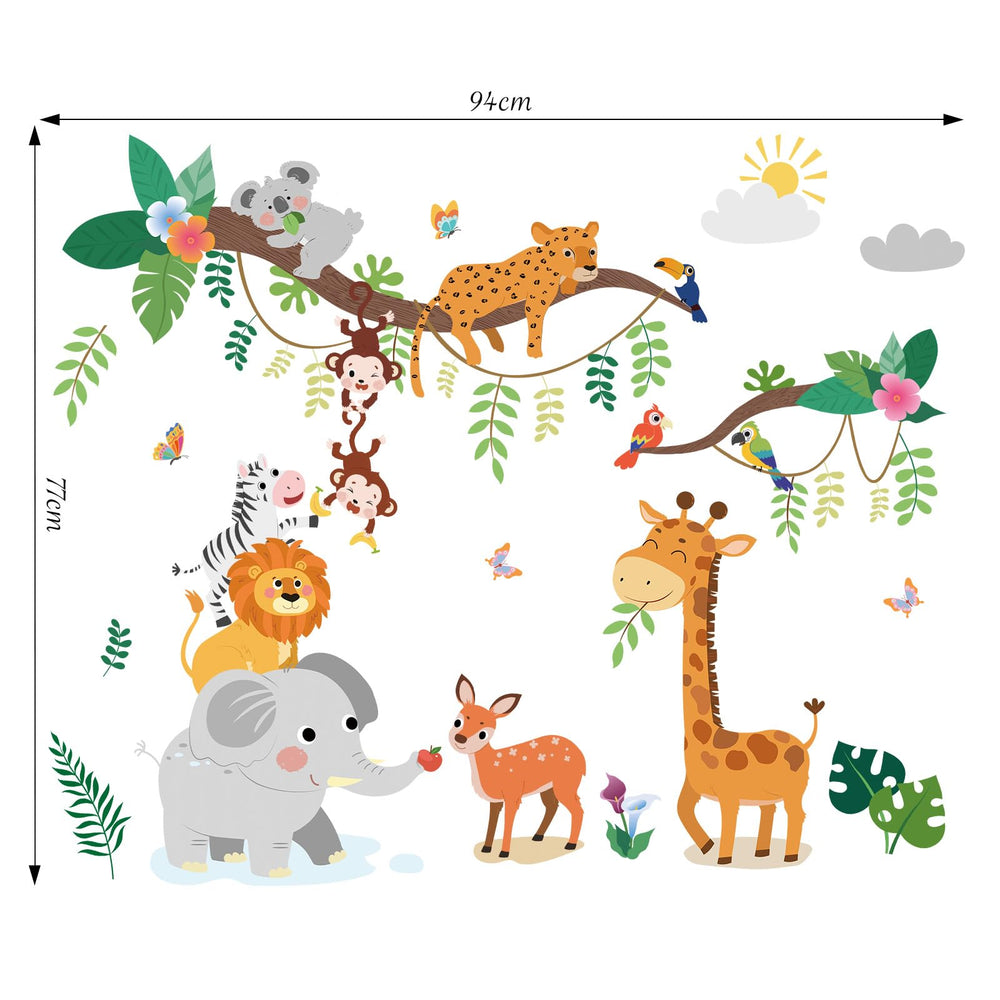 SHUCHING Jungle tree-branch wall decal creates nature-inspired learning backdrop
