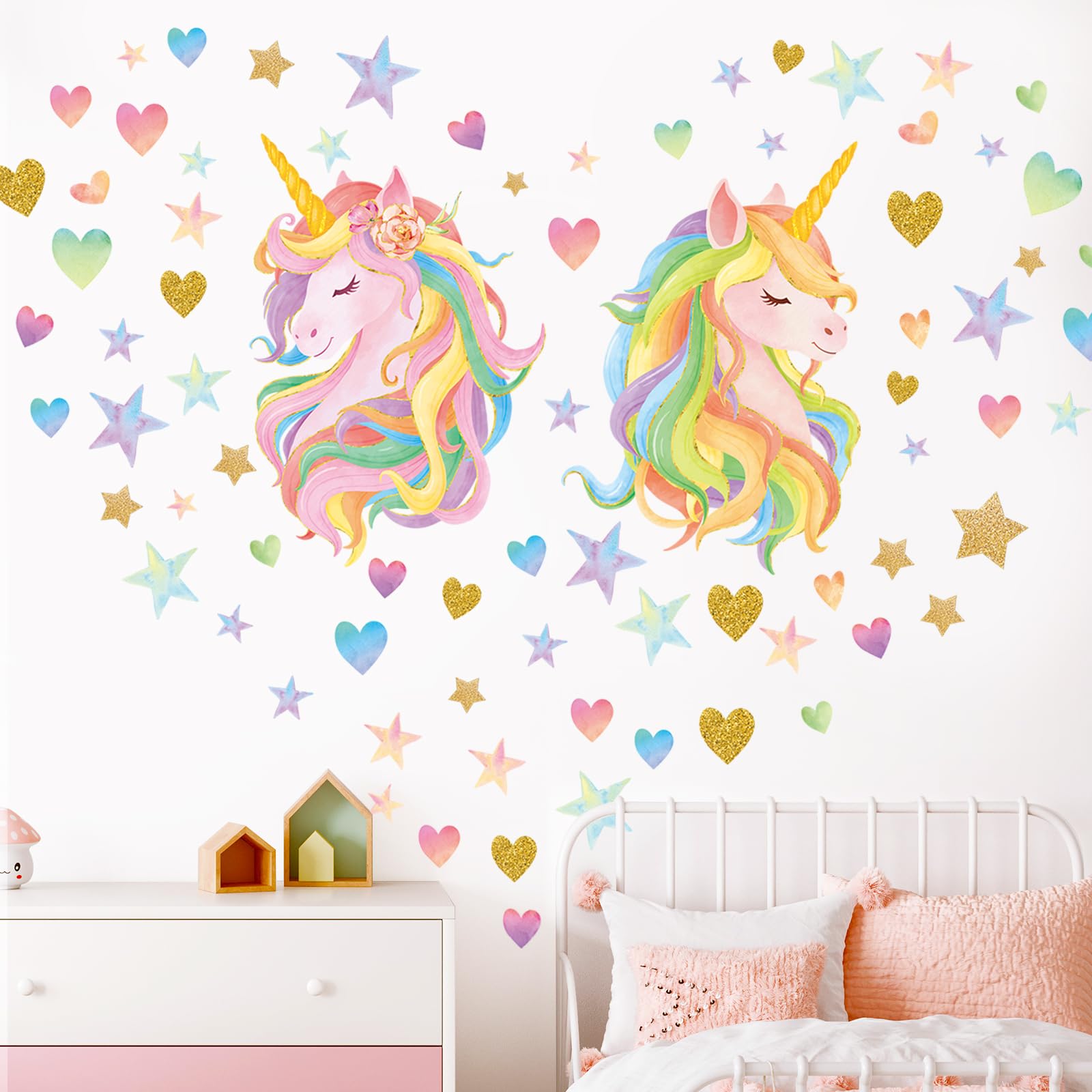 SHUCHING wall decals applied to wall for kid's room decor.