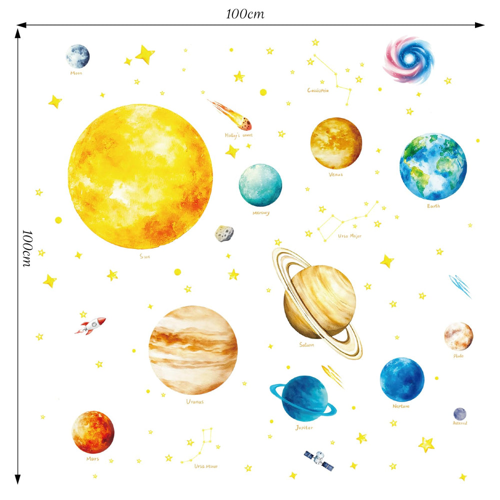 SHUCHING nursery wall art solar system design for imaginative play