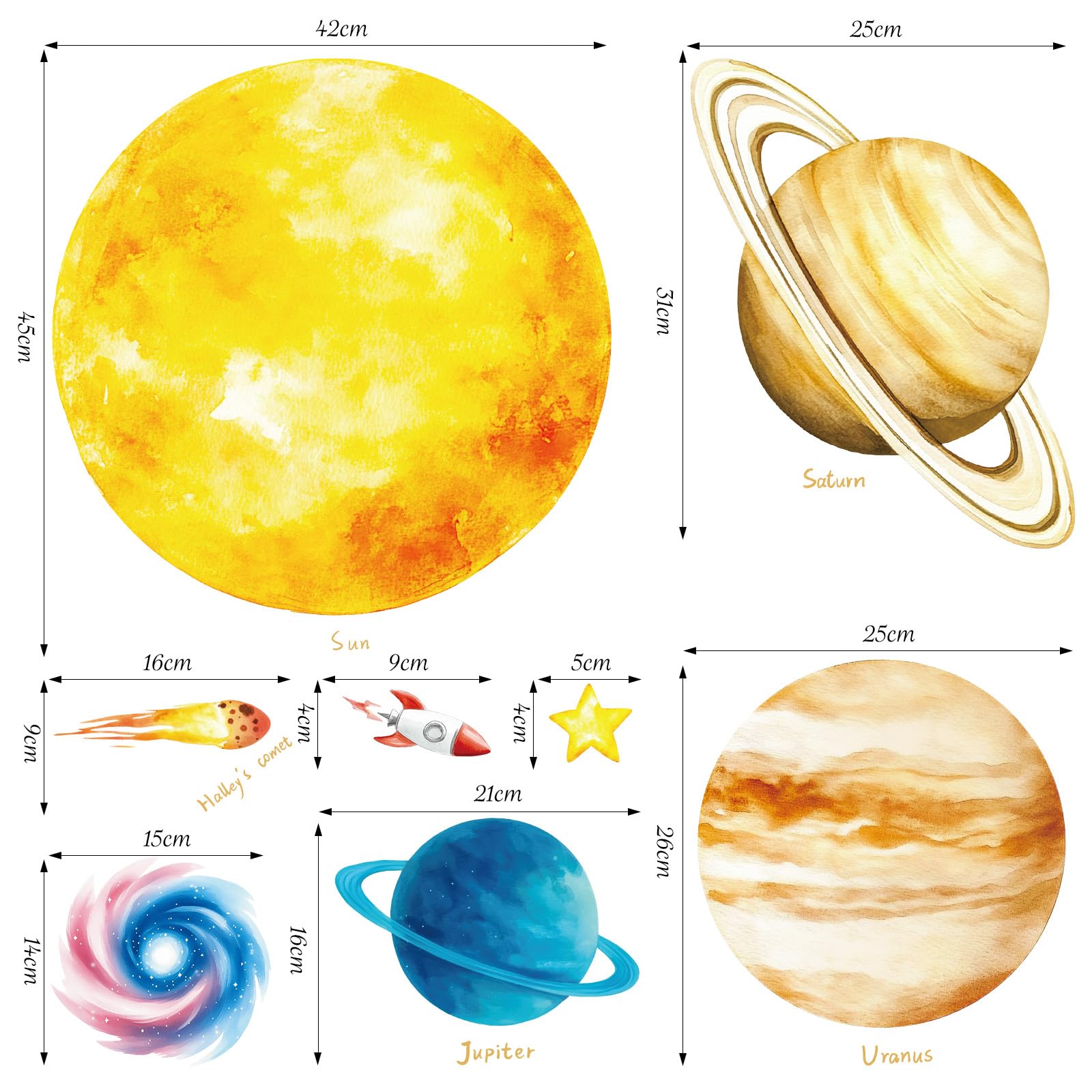 SHUCHING playroom decor space sticker planets for exploration-inspired walls