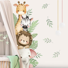 SHUCHING Watercolor Jungle lion wall decal brings bold focal point to kids' room.