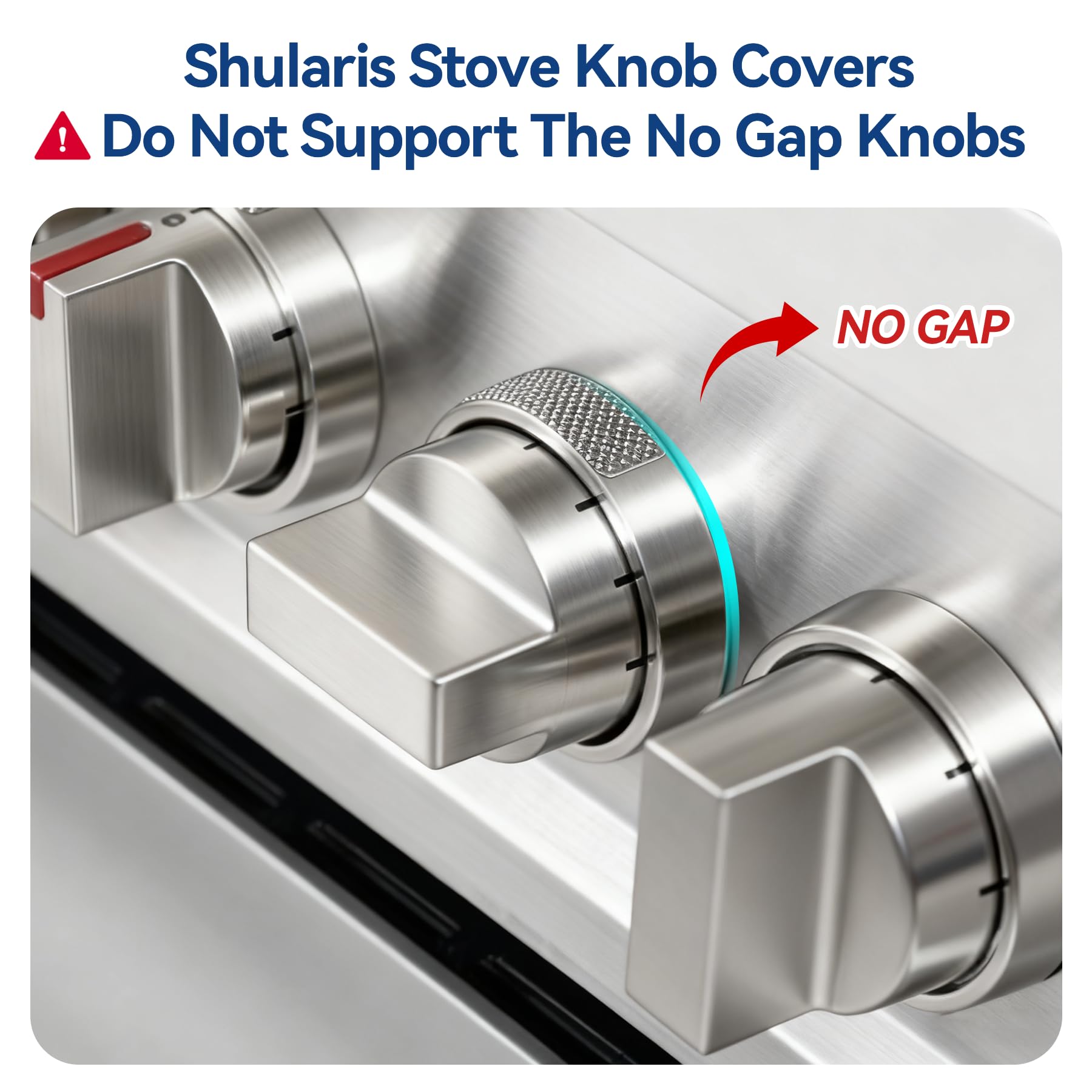 Shularis heat alert stickers on knobs provide quick heat awareness