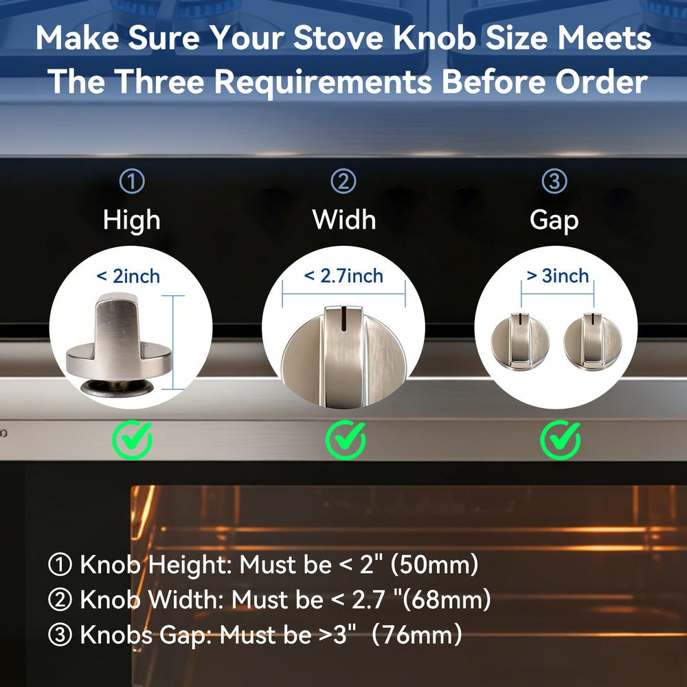 Shularis stove knob safety cover closeup shows durable, heat resistant dual-button design