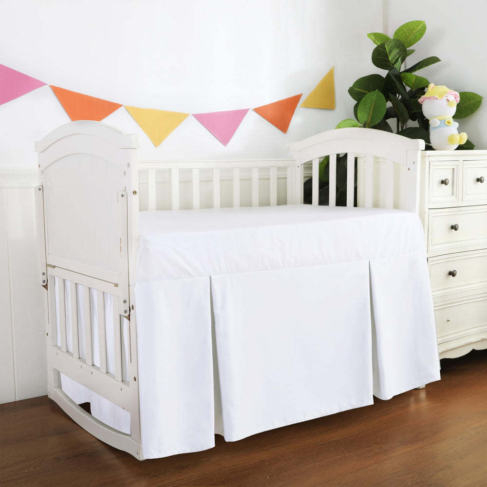 Shunjie.Home crib skirt around-crib four openings enables quick setup.