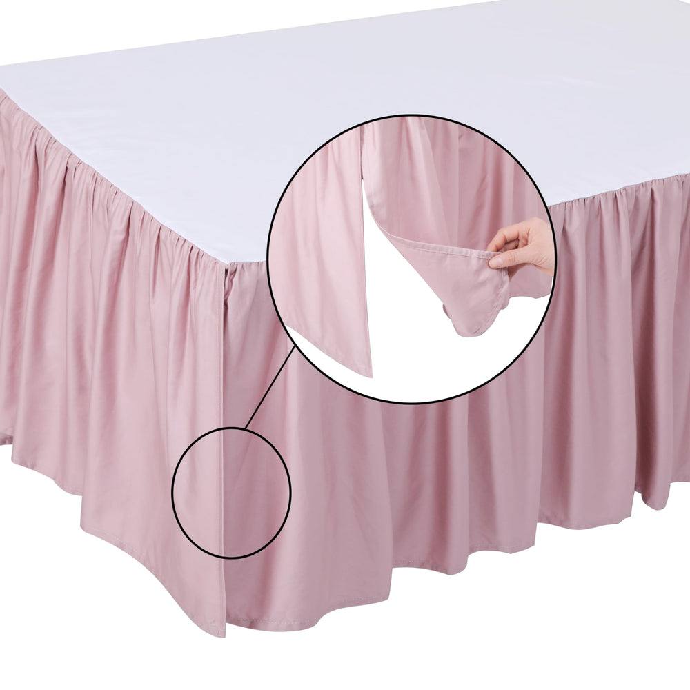 Shunjie.Home crib skirt with four openings makes setup around the mattress quick.