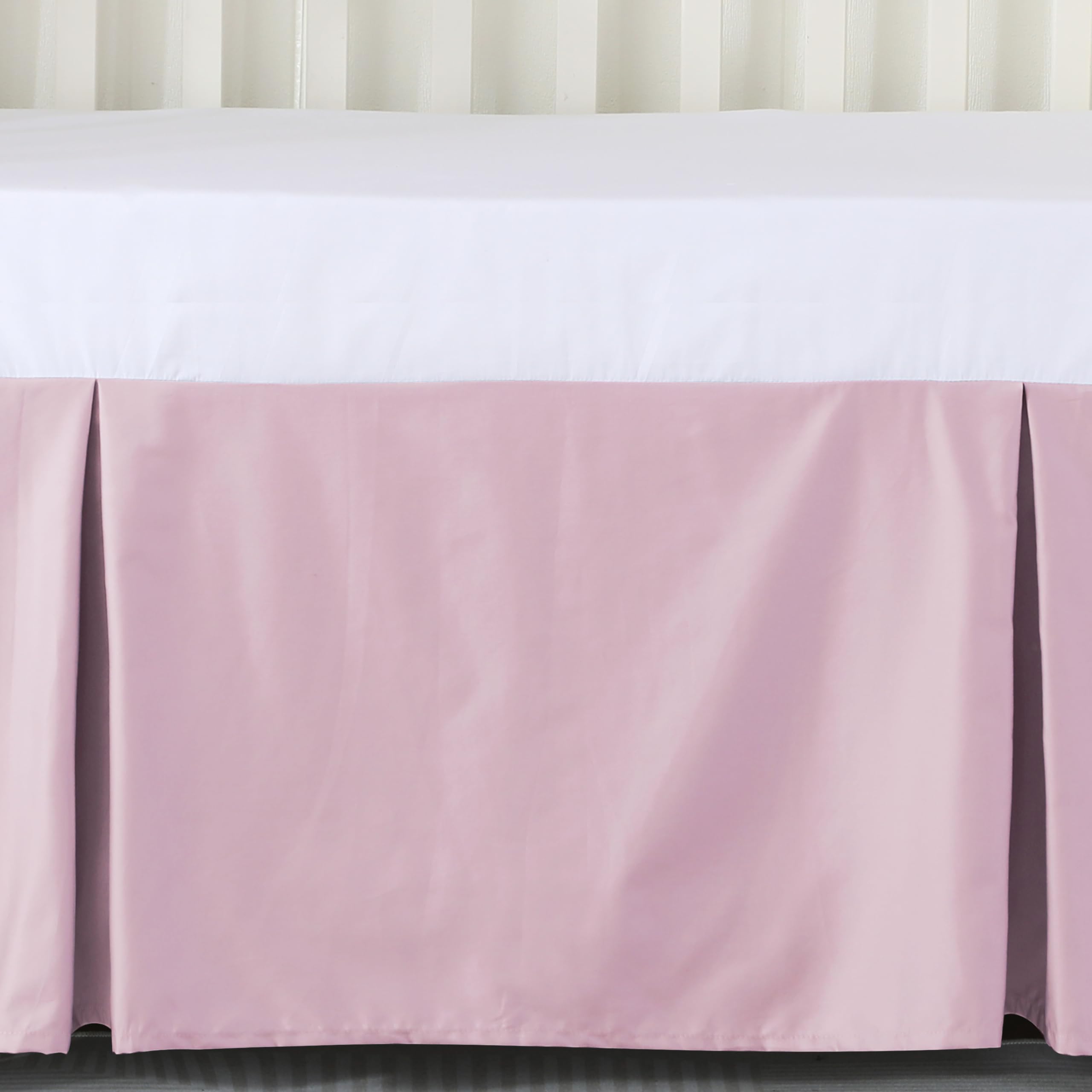 Shunjie.Home crib skirt fits standard cribs at 52x28 for a neat base