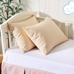 Shunjie.Home toddler pillow protector close-up shows soft sateen weave for gentle sleep