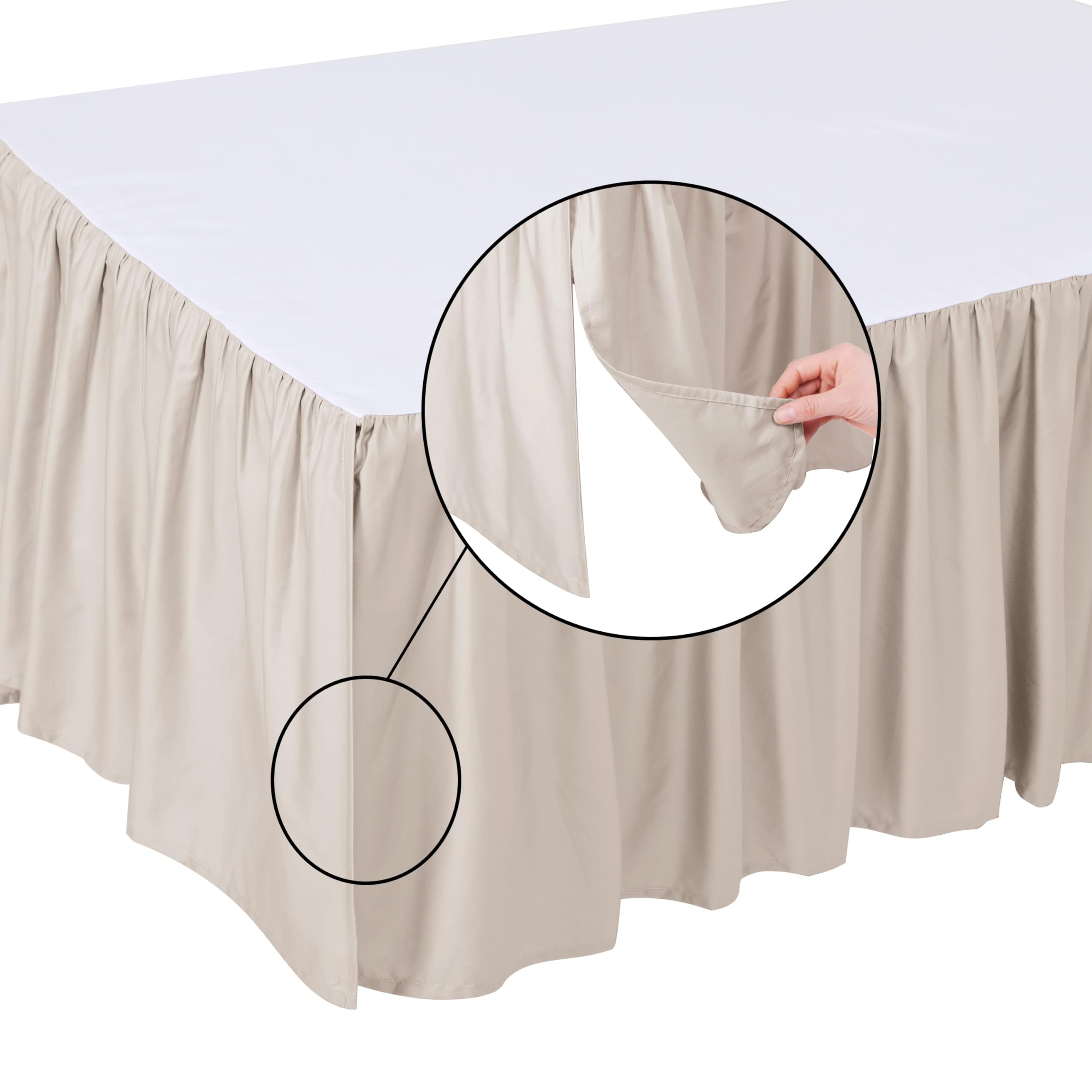Shunjie.Home ivory crib skirt with four openings eases placement