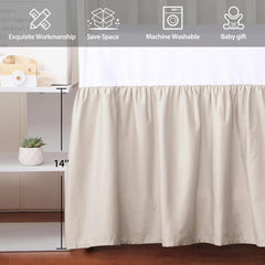 Shunjie.Home ivory crib skirt displayed on a standard crib