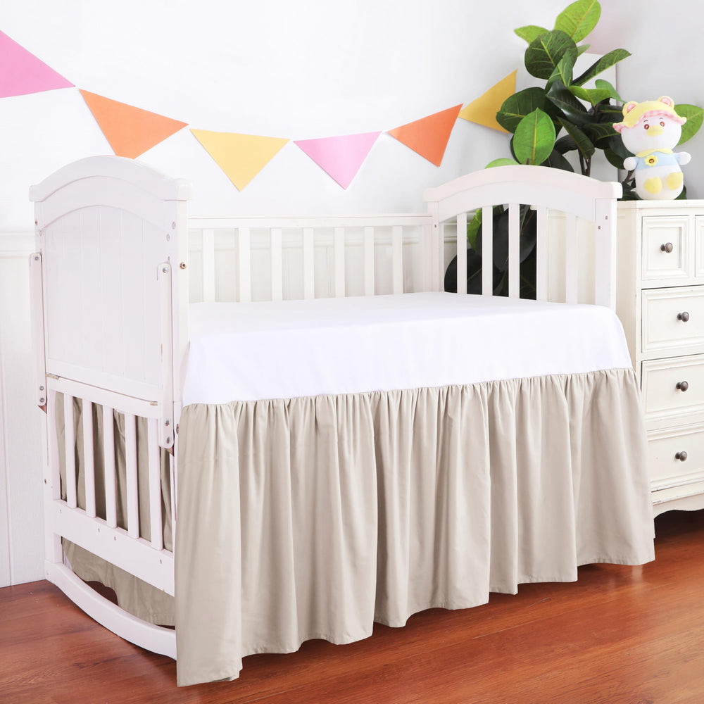 Shunjie.Home ivory dust ruffle hides under-bed storage neatly