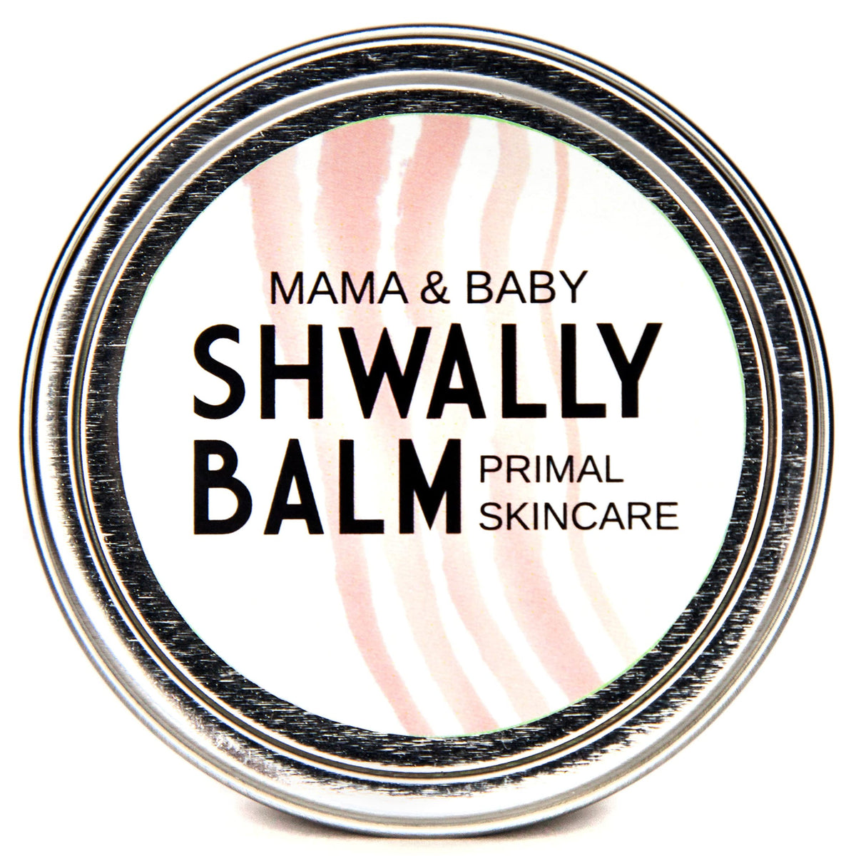 Shwally Primal Baby Balm jar close-up highlighting unscented formula for sensitive skin