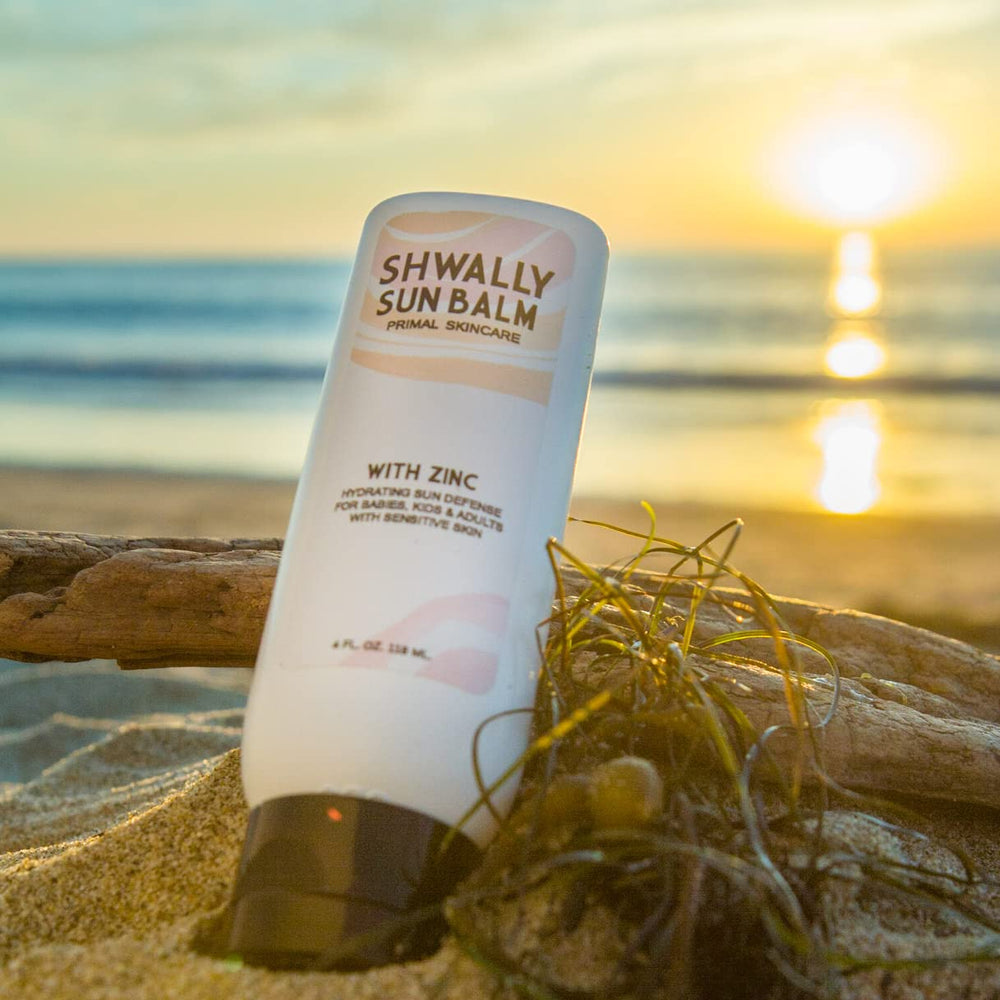 Shwally Zinc Avocado SunBalm grass-fed tallow swatch emphasizes primal skincare heritage.