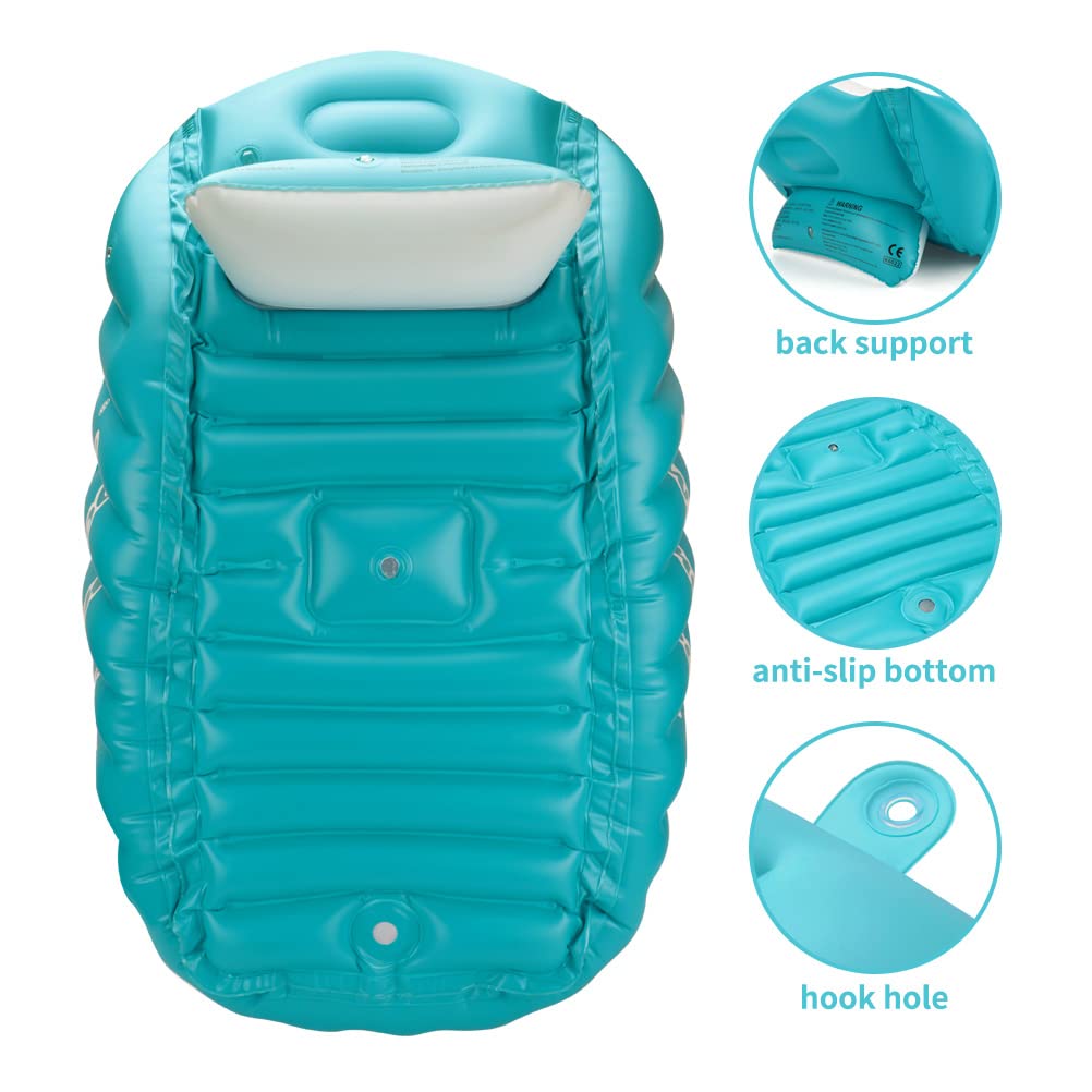 SHXKUAN blue tub anti-slip bottom view ensures stable bath surface.