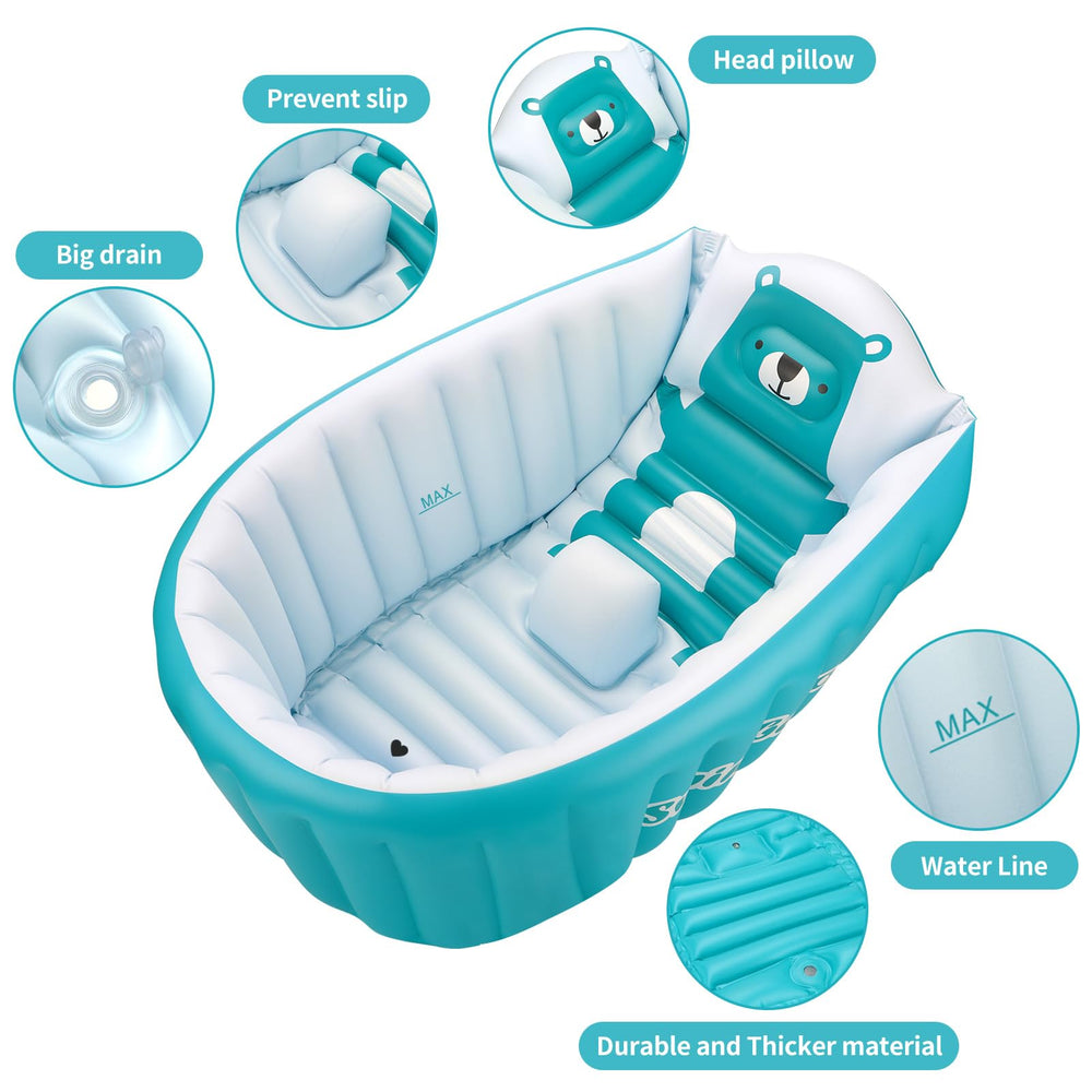 SHXKUAN blue tub soft-headrest view provides gentle head support.