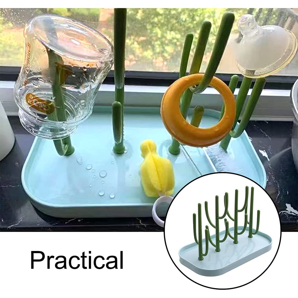SHxxyljh drying rack sturdy base supports bottles, cups, and pump parts.