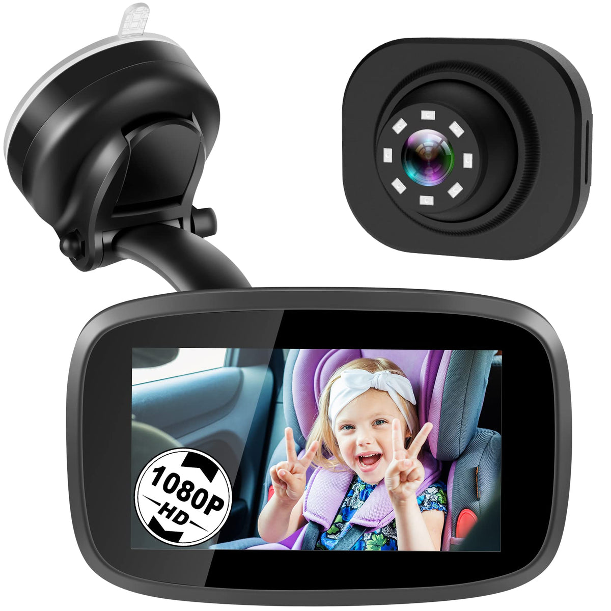 Shybaby 1080P baby car mirror display for clear rear view while driving