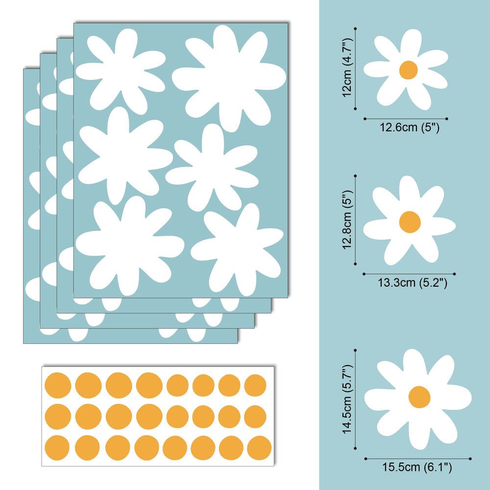 SHYJSHYJ 24 flowers per sheet offer rich, decorative coverage for larger walls.