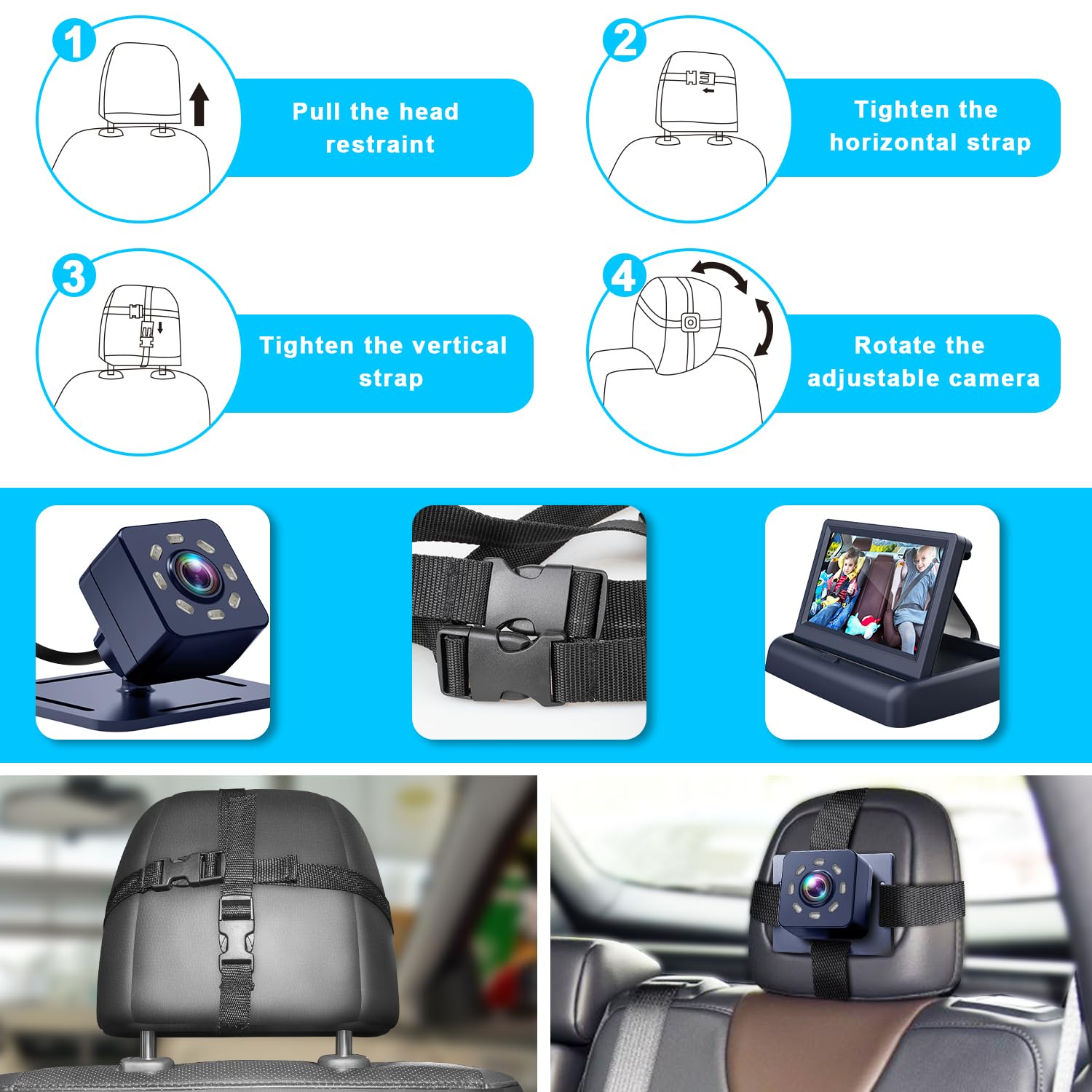 Shynerk Baby car mirror night vision delivers brighter visibility for nighttime checks.