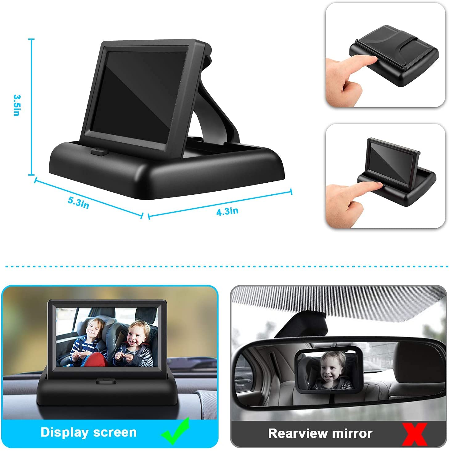 Shynerk Baby car mirror stays stable with no vibration during driving.