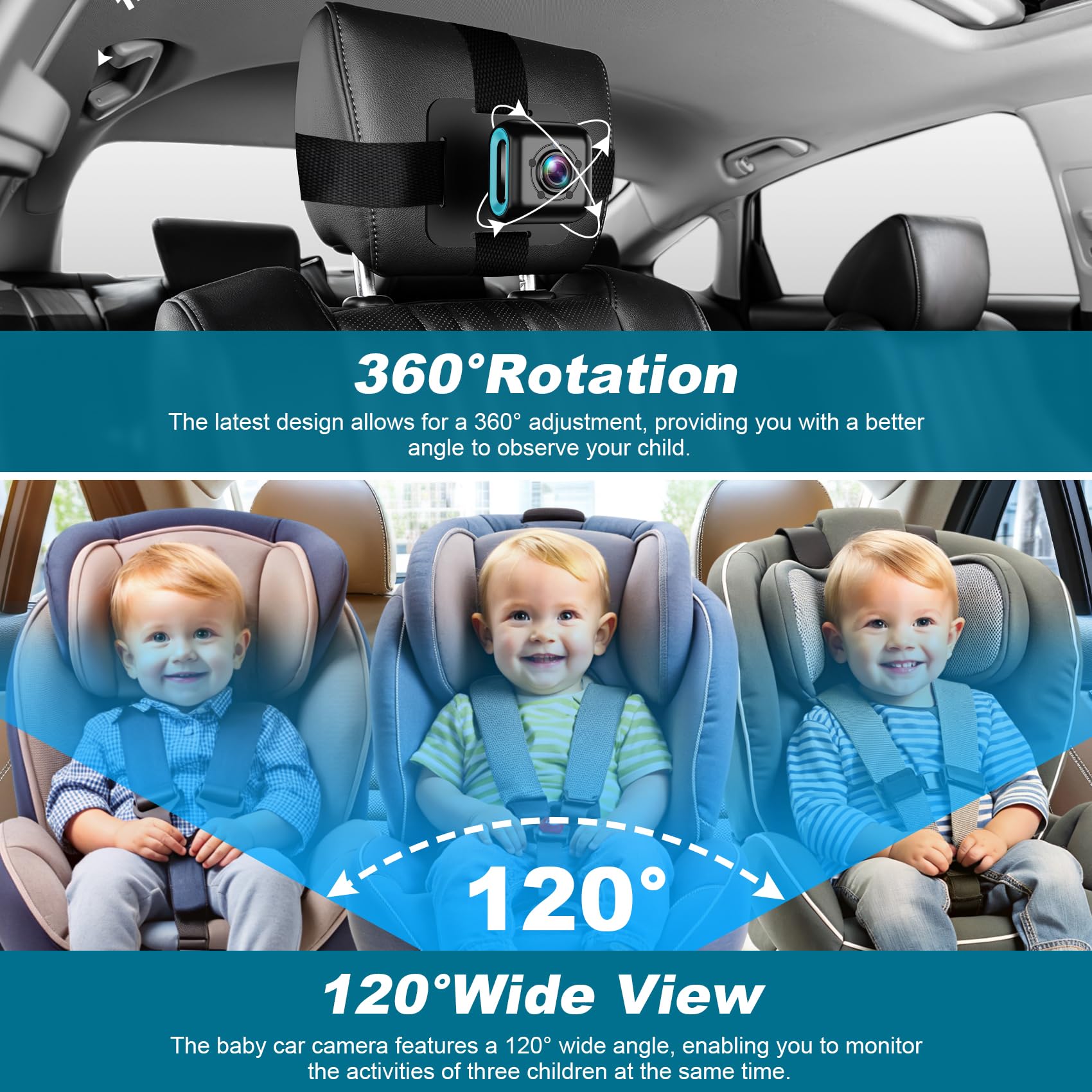 Shynerk Monitor 120-degree wide-angle lens covers multiple children