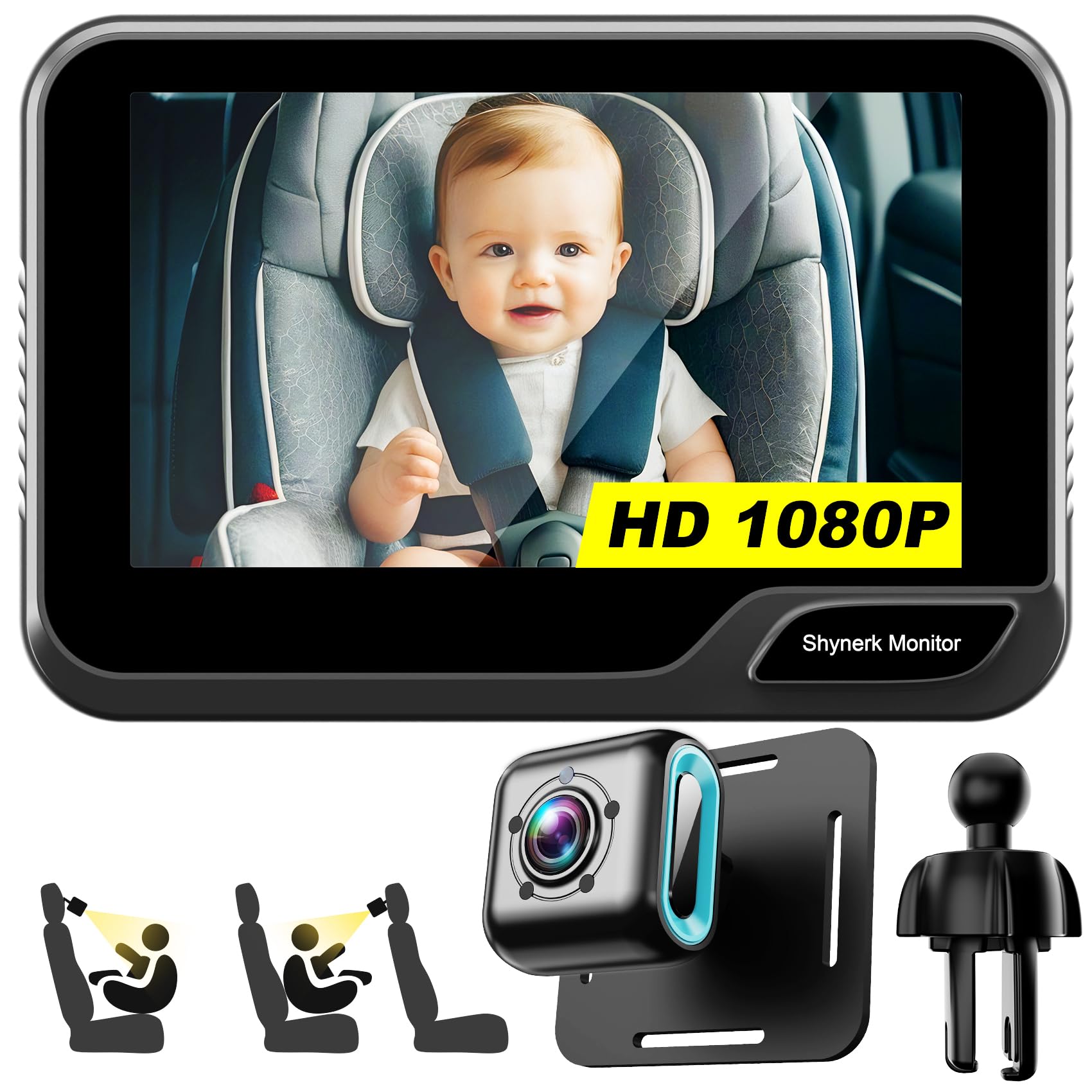 Shynerk Monitor 4.3-inch display for clear daytime rear-view monitoring