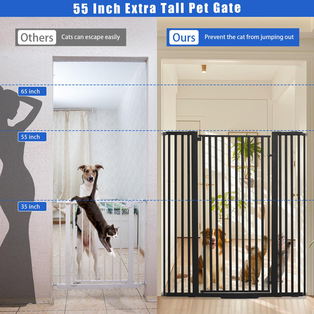 SHYUJAJIE adjustable-width gate with extensions enables customizable openings for doorways.