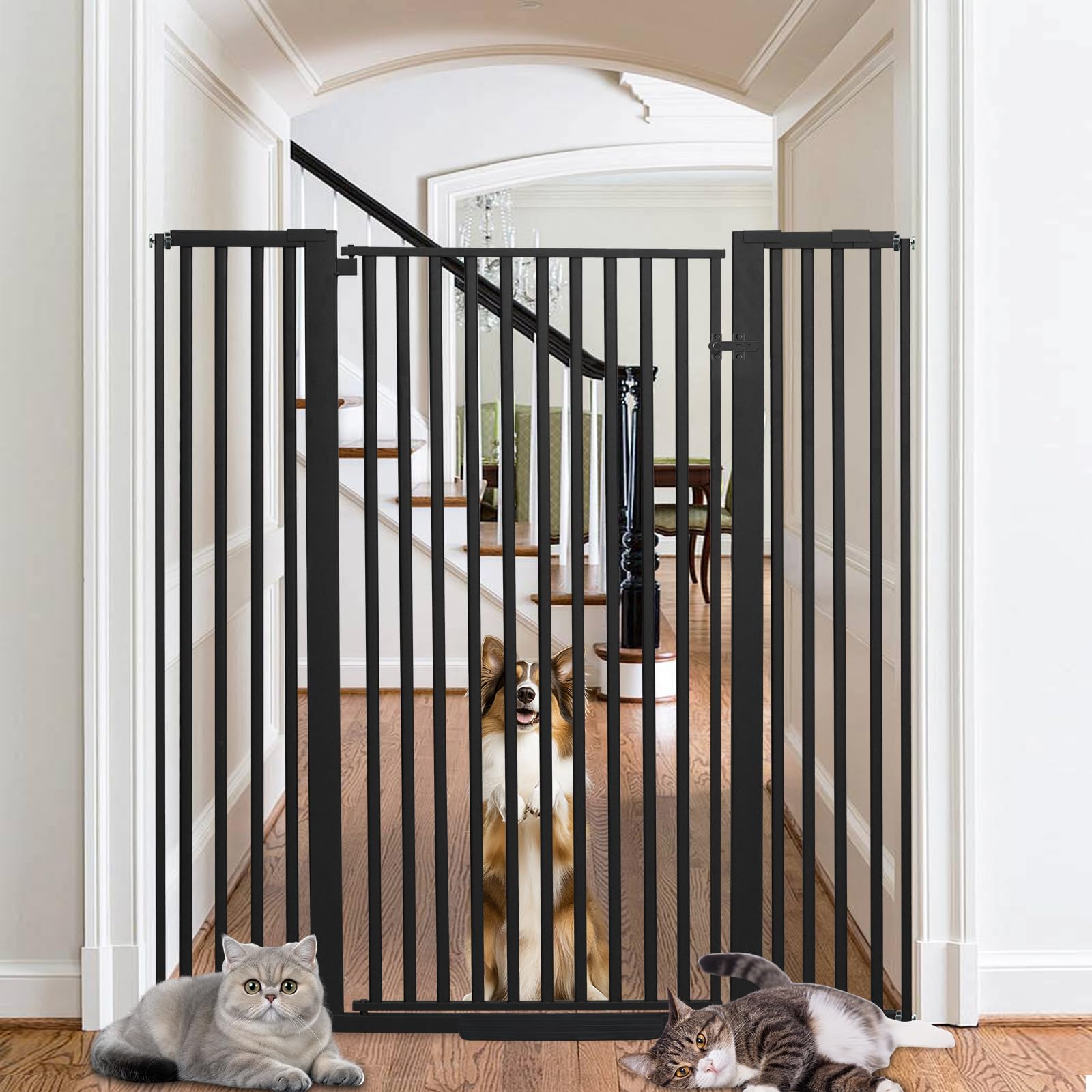 SHYUJAJIE black finish blends with décor while keeping pets safely separated.