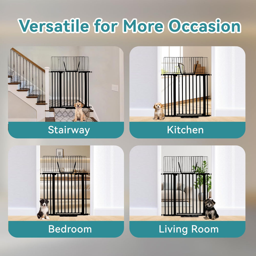 SHYUJAJIE black pet gate complements modern home décor