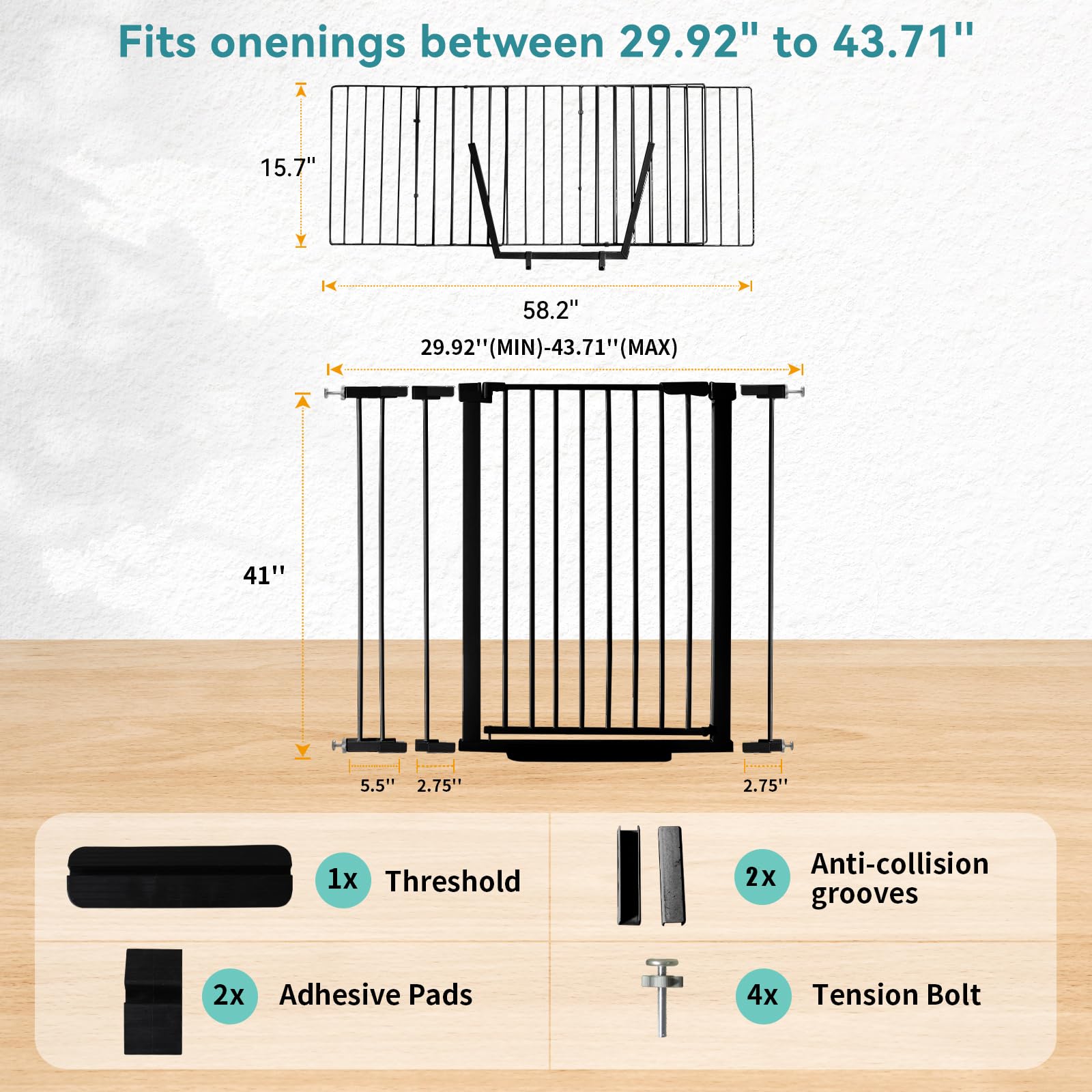 SHYUJAJIE adjustable extensions enable a precise fit for openings