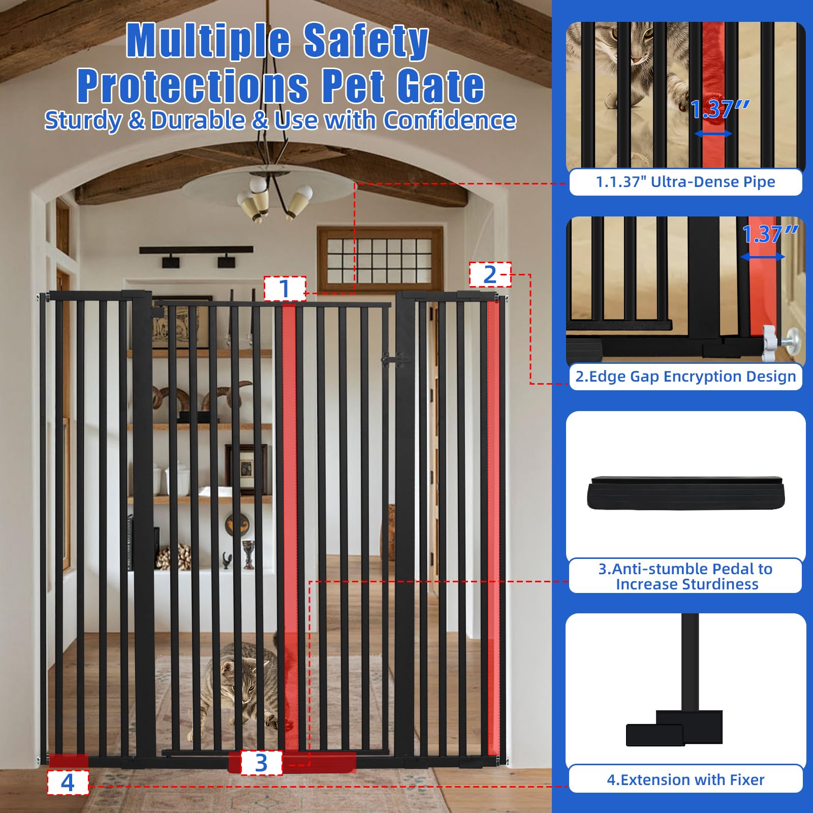 SHYUJAJIE ultra-dense pipe spacing prevents squeezing or head snags for curious pets.
