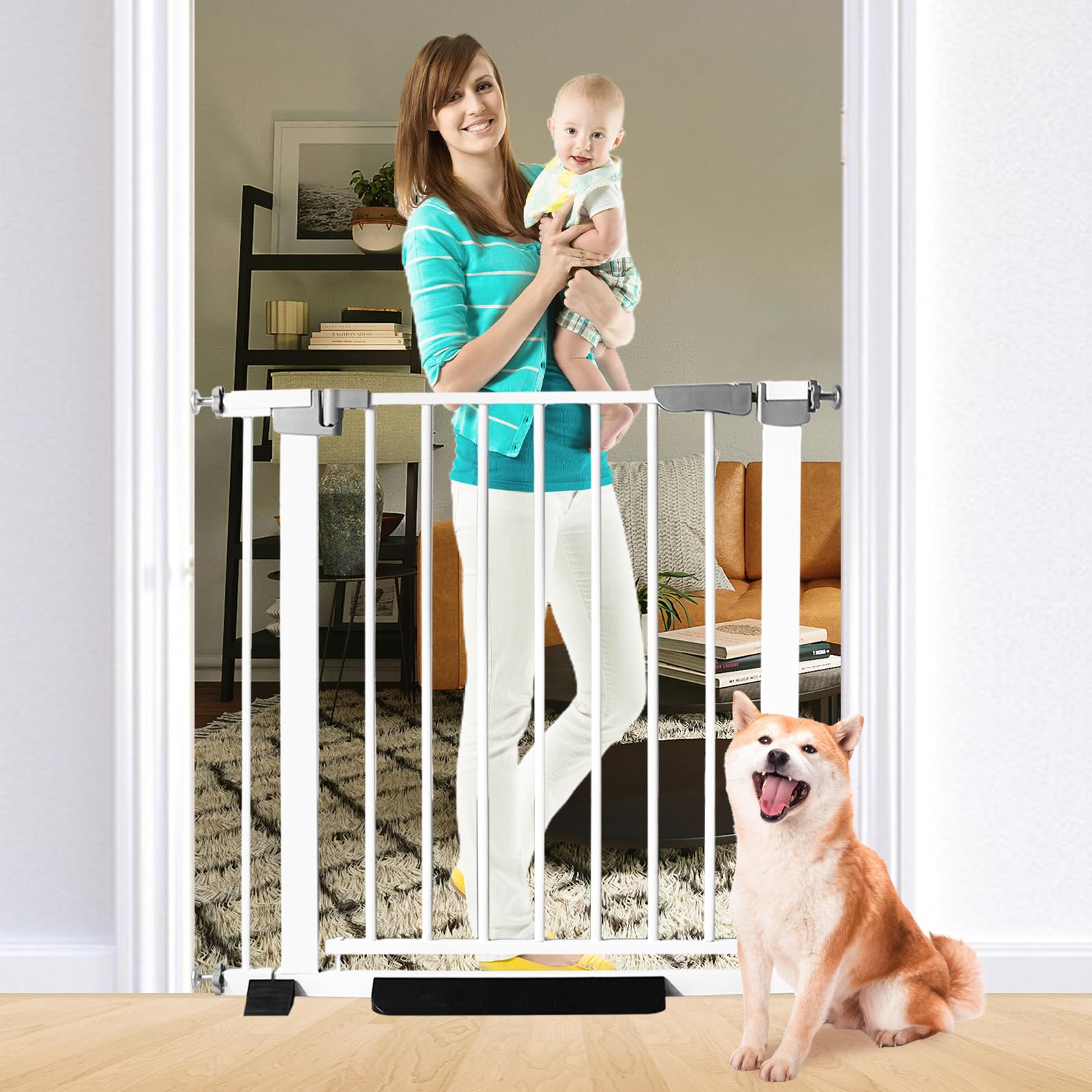 SHYUJAJIE 30-inch tall gate front view promotes safe pet separation