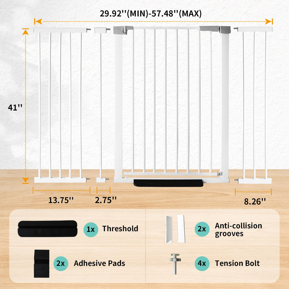 SHYUJAJIE 41-inch tall gate open walk-through for quick one-handed access