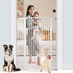SHYUJAJIE 55-inch cat gate front-view enhances doorway safety for pets.