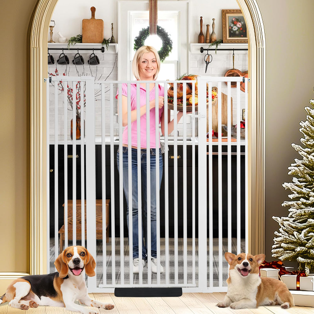SHYUJAJIE 55inch gate assembly keeps energetic pets safely contained in doorways and hallways.