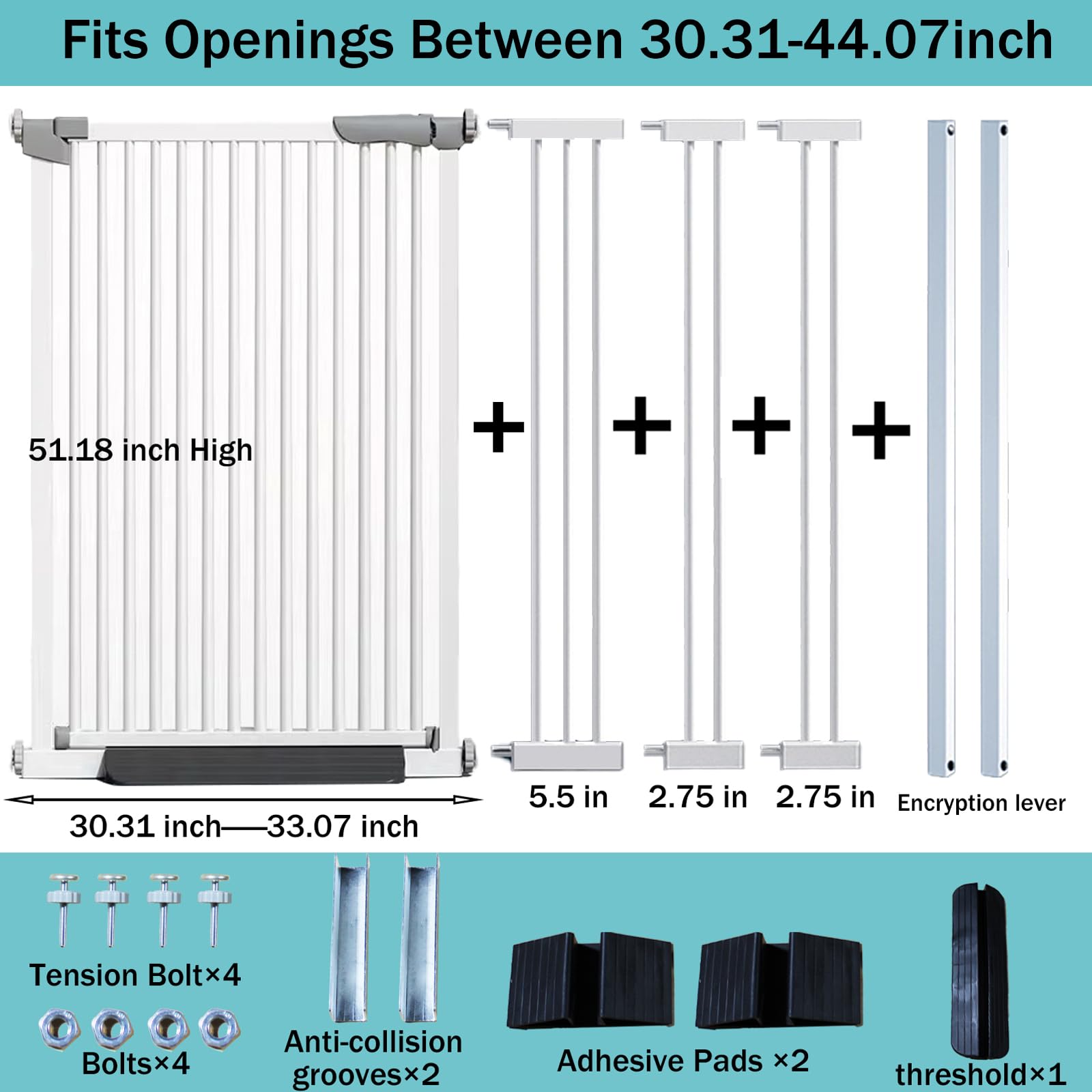 SHYUJAJIE adjustable-width 29-43 inches expands to fit openings