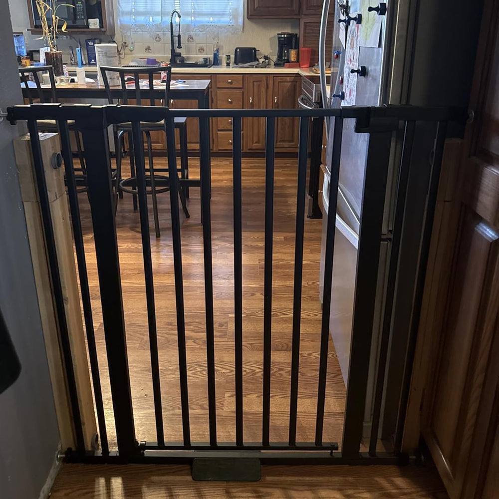 Shyujajie black finish gate fits modern interiors and blends with decor.
