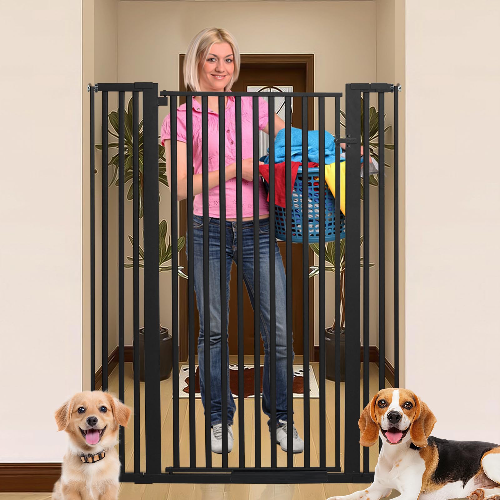 SHYUJAJIE black finish blends with decor while keeping pets contained